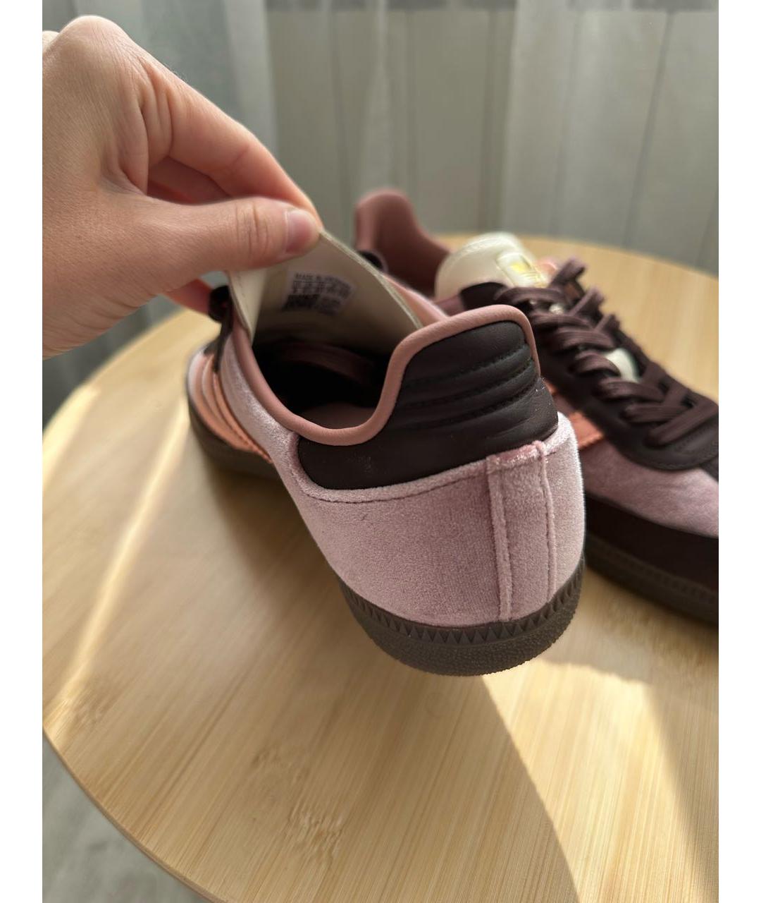 ADIDAS Розовые бархатные кеды, фото 4