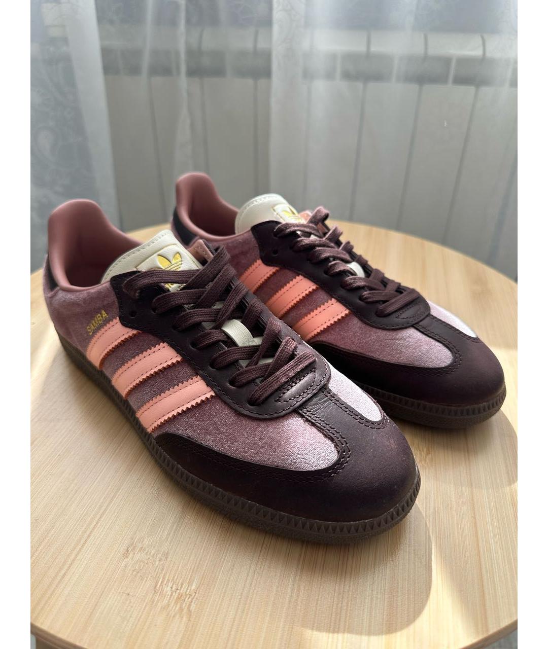 ADIDAS Розовые бархатные кеды, фото 2