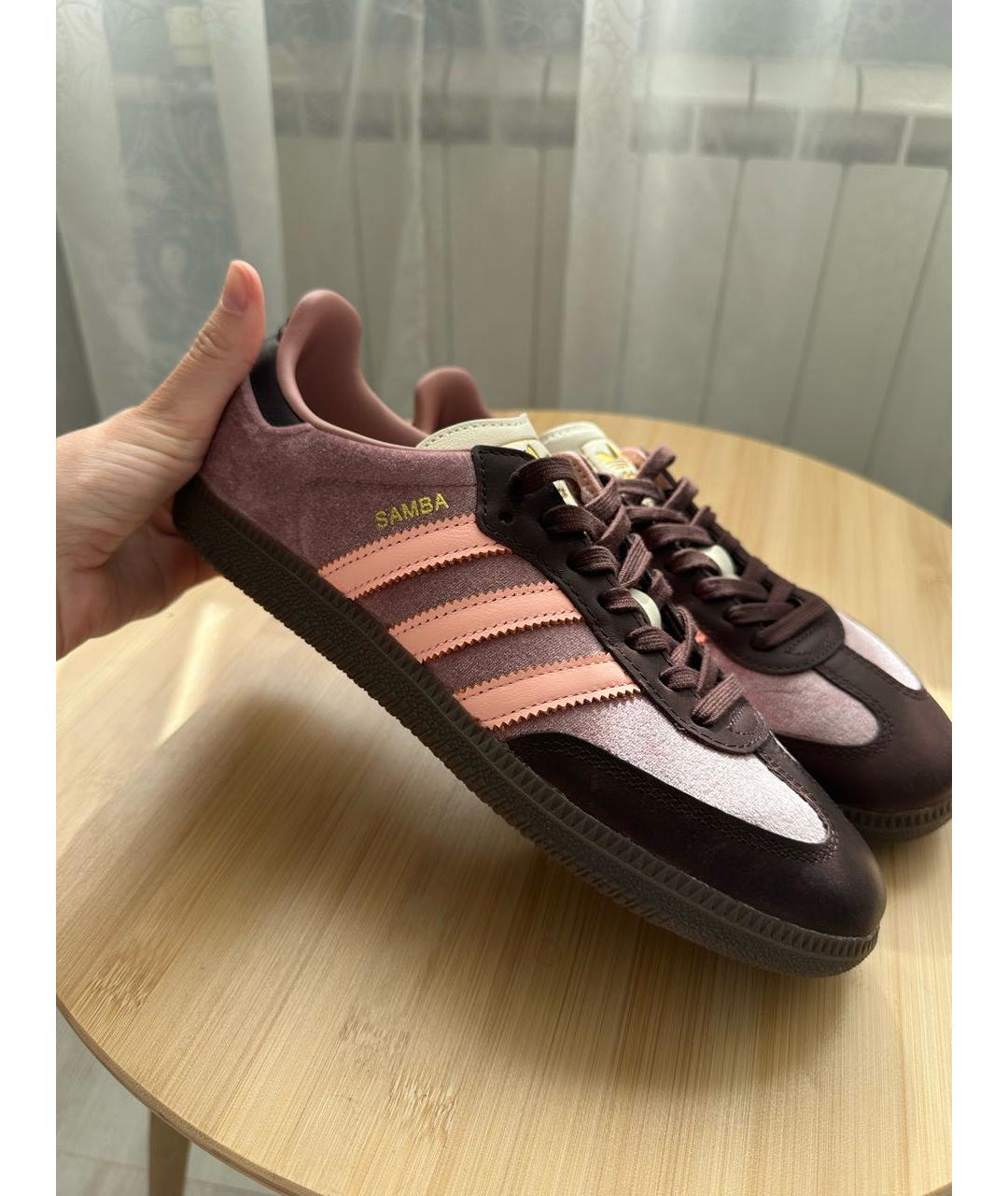 ADIDAS Розовые бархатные кеды, фото 5
