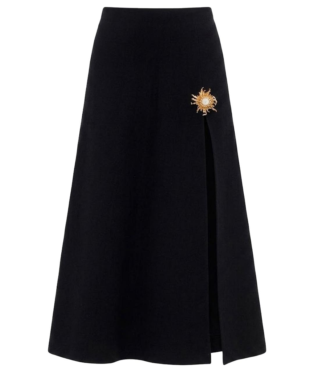 CHANEL Черная шерстяная юбка макси, фото 1