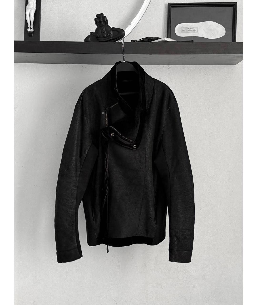 EMPORIO ARMANI Черная кожаная куртка, фото 9