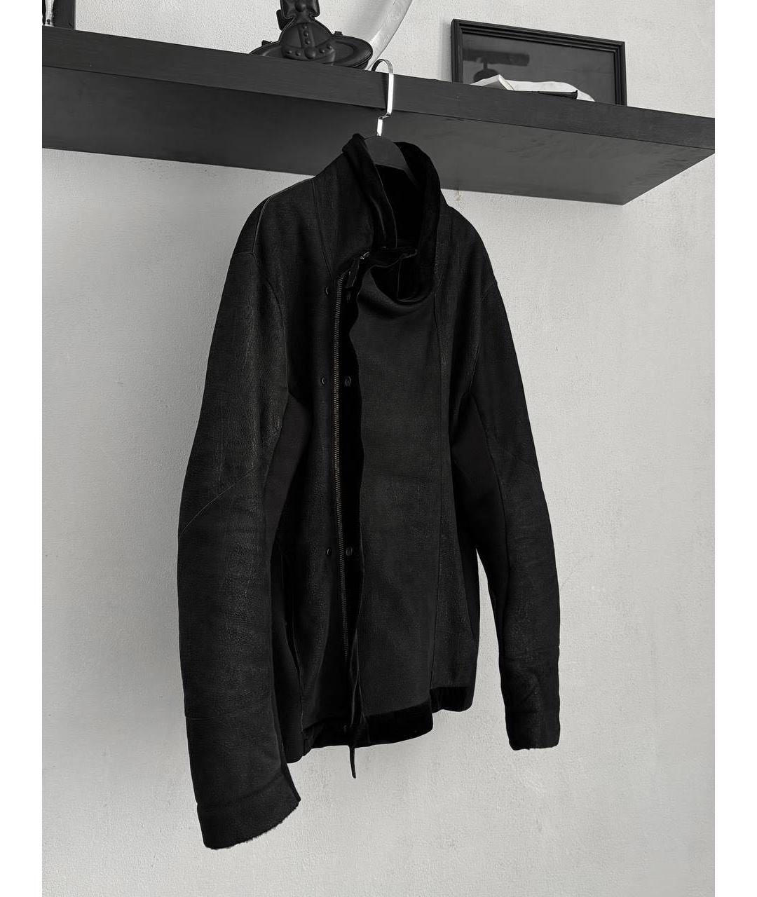 EMPORIO ARMANI Черная кожаная куртка, фото 8