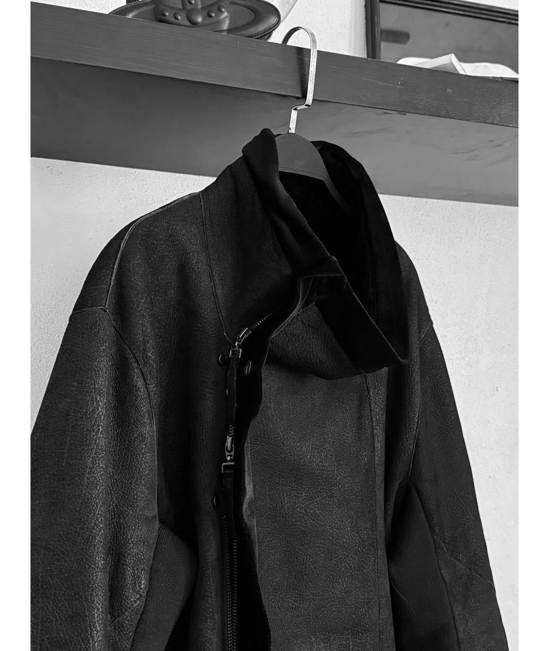 EMPORIO ARMANI Черная кожаная куртка, фото 6