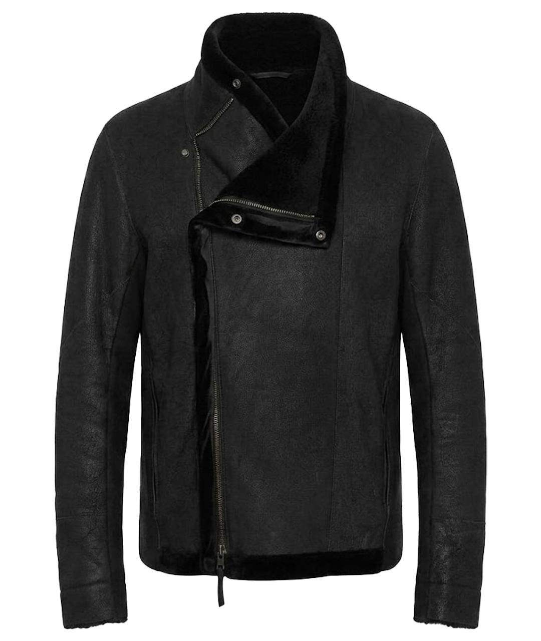 EMPORIO ARMANI Черная кожаная куртка, фото 1