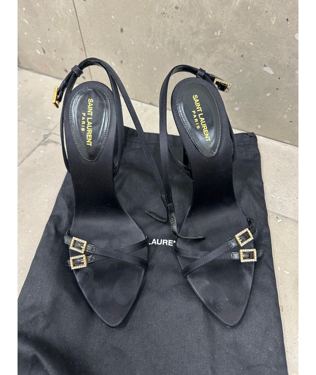 SAINT LAURENT Черные босоножки, фото 2