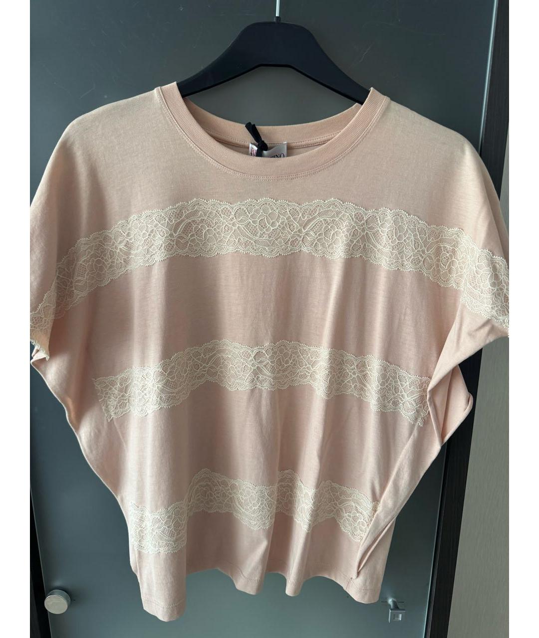 RED VALENTINO Бежевая хлопковая майка, фото 5