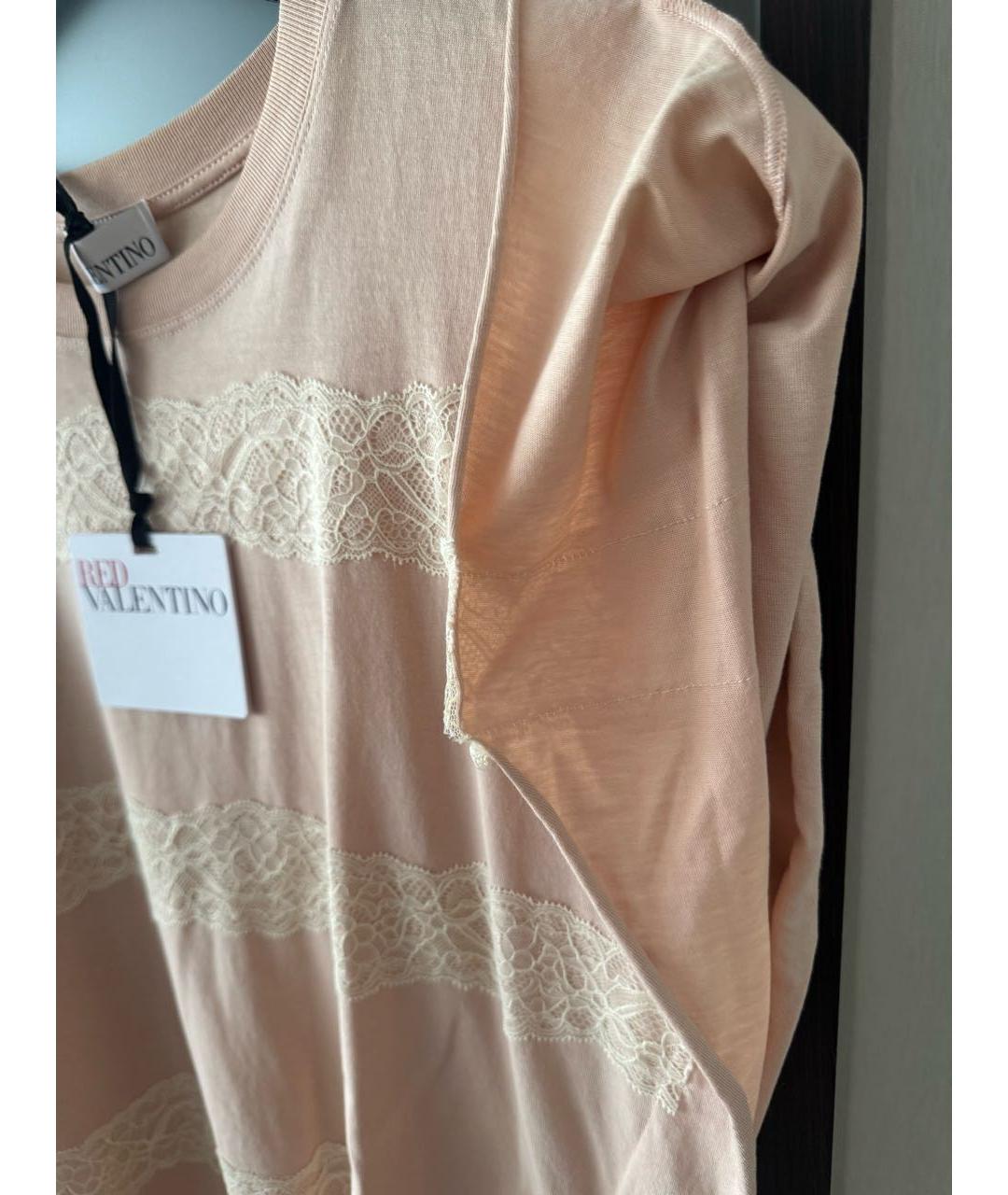 RED VALENTINO Бежевая хлопковая майка, фото 4
