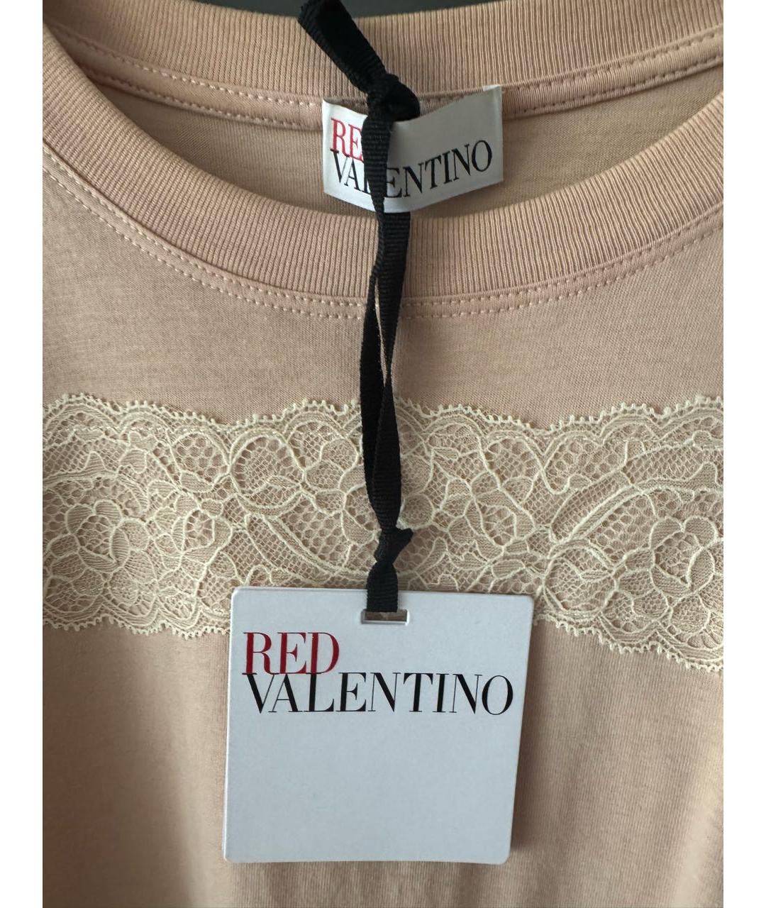 RED VALENTINO Бежевая хлопковая майка, фото 3