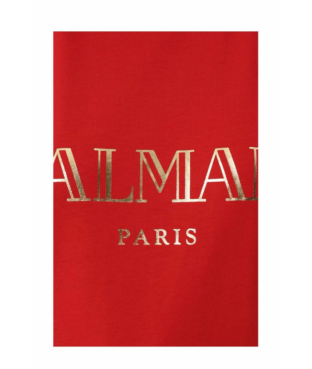 BALMAIN Красная хлопковая майка, фото 4