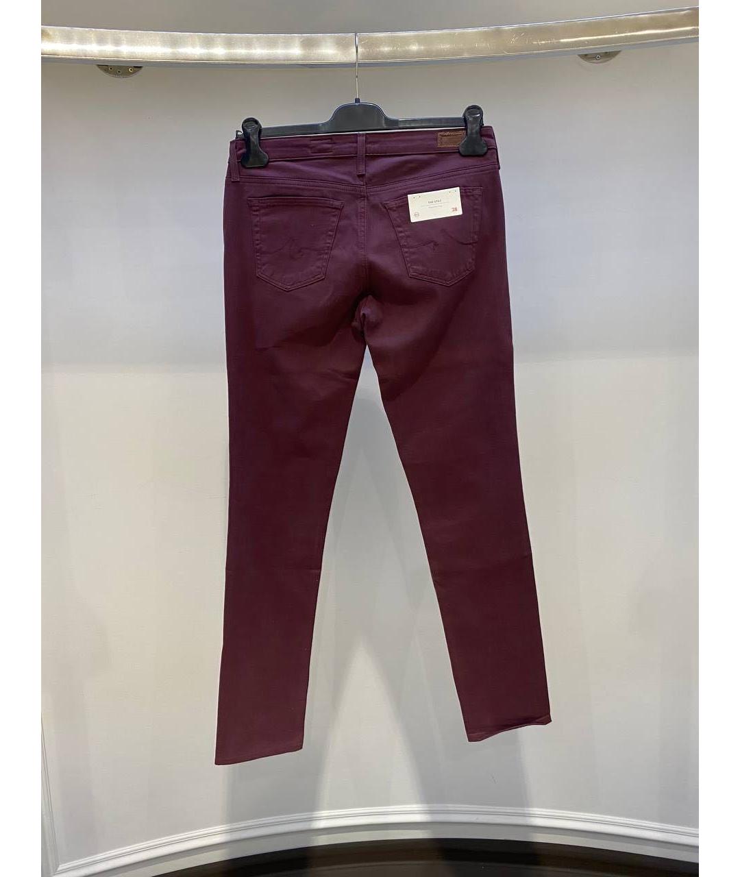 AG JEANS Бордовые джинсы слим, фото 2
