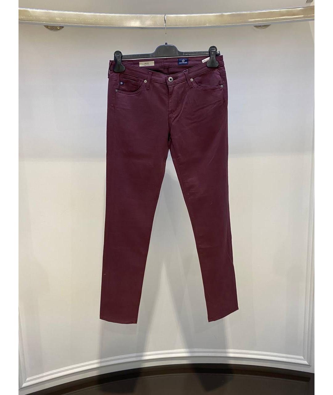 AG JEANS Бордовые джинсы слим, фото 3