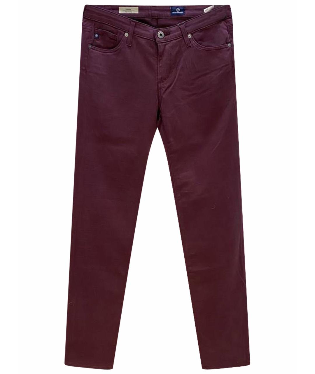 AG JEANS Бордовые джинсы слим, фото 1