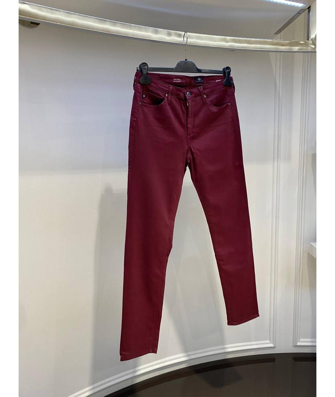 AG JEANS Бордовые джинсы слим, фото 3