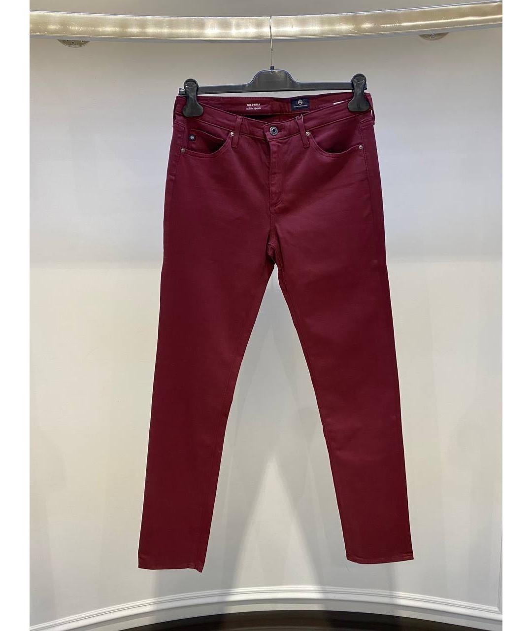 AG JEANS Бордовые джинсы слим, фото 4