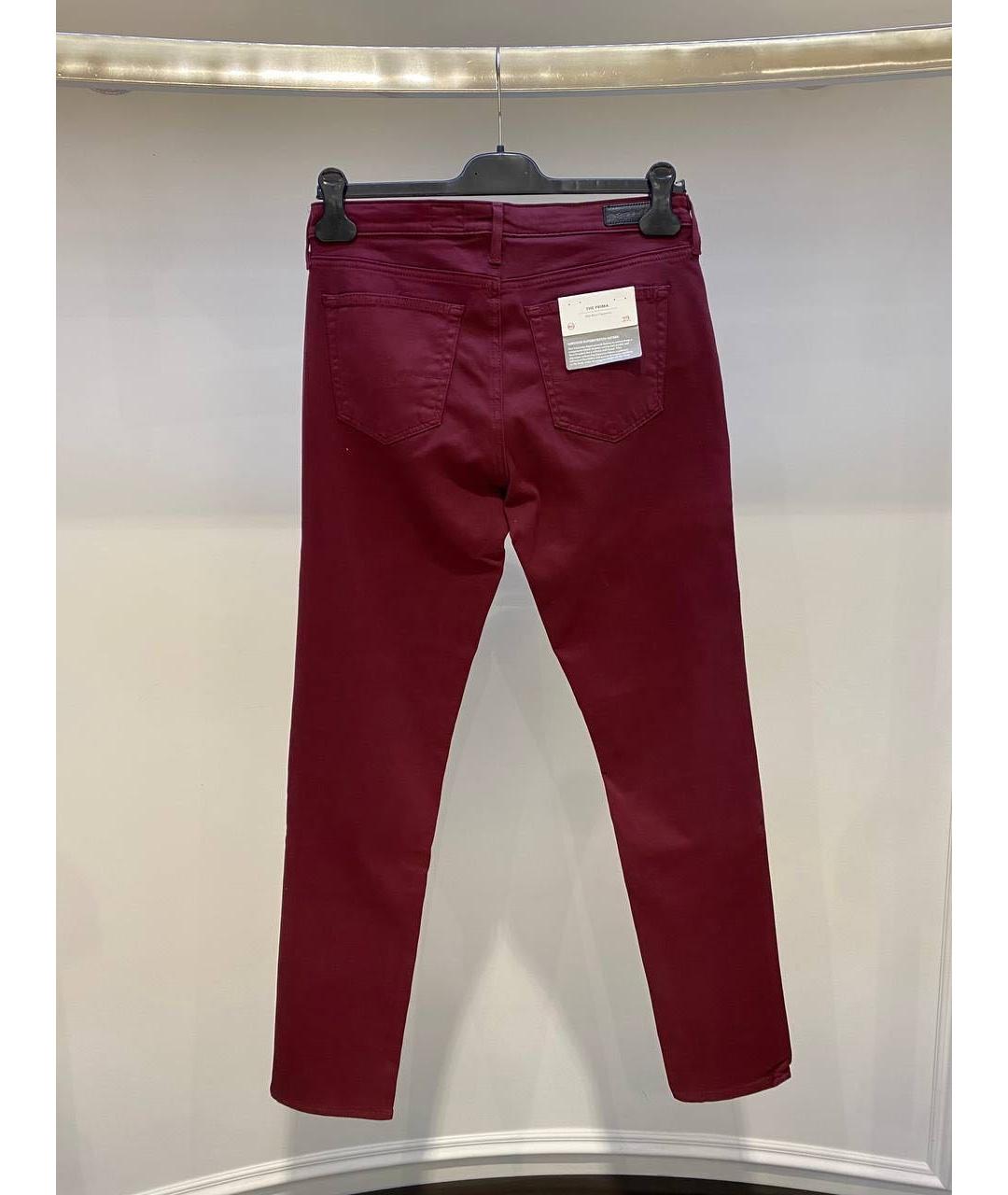 AG JEANS Бордовые джинсы слим, фото 2
