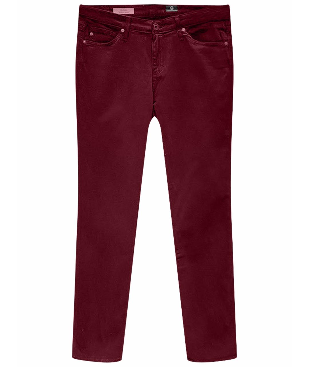 AG JEANS Бордовые джинсы слим, фото 1