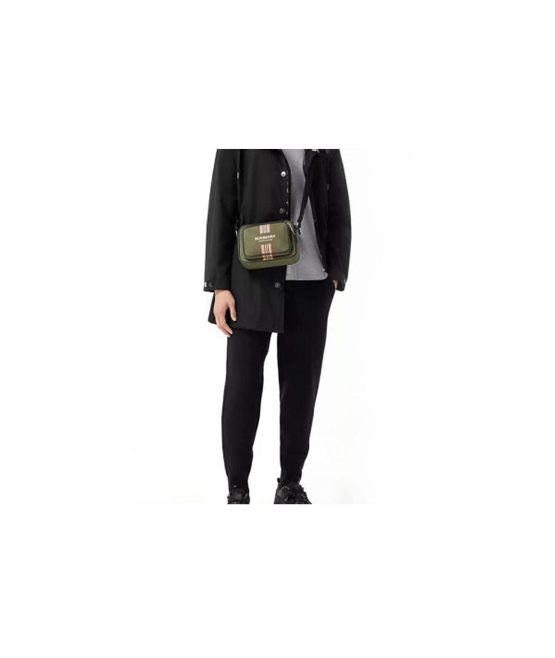 BURBERRY Хаки тканевая сумка на плечо, фото 5