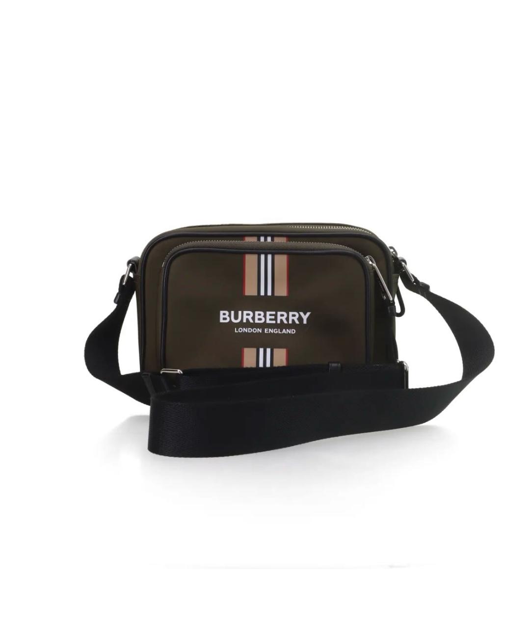 BURBERRY Хаки тканевая сумка на плечо, фото 4