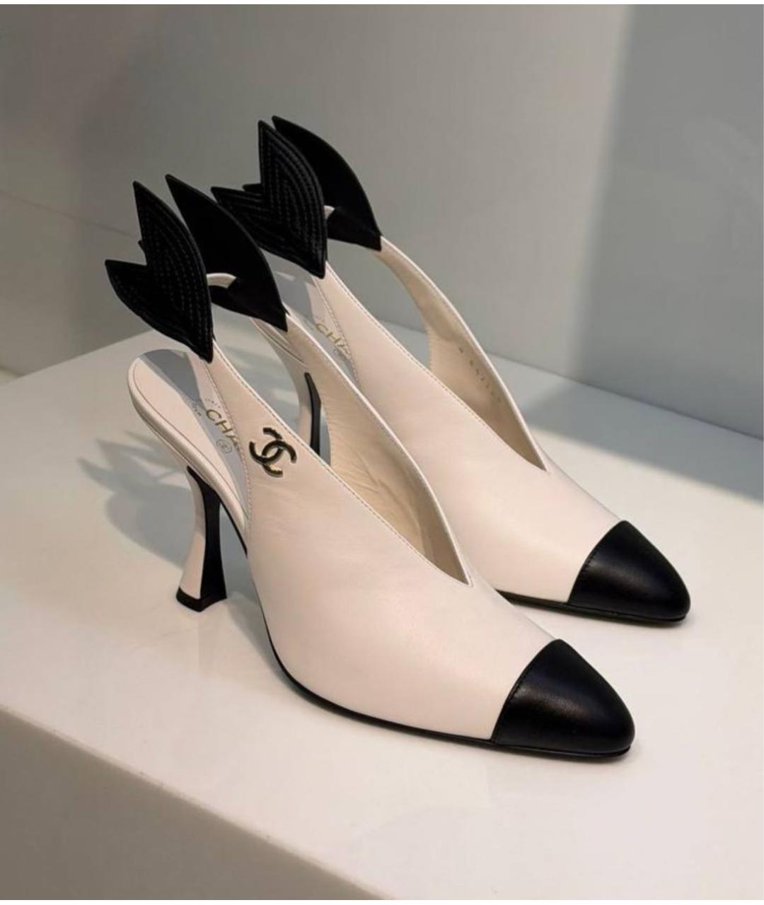CHANEL Белые кожаные туфли, фото 4