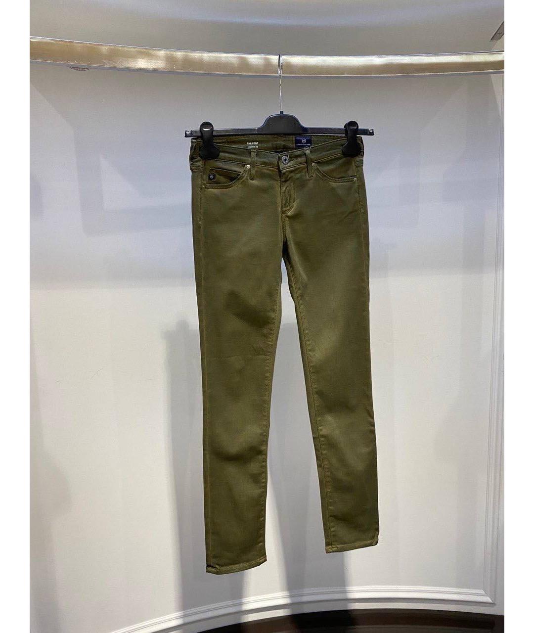 AG JEANS Зеленые джинсы слим, фото 3