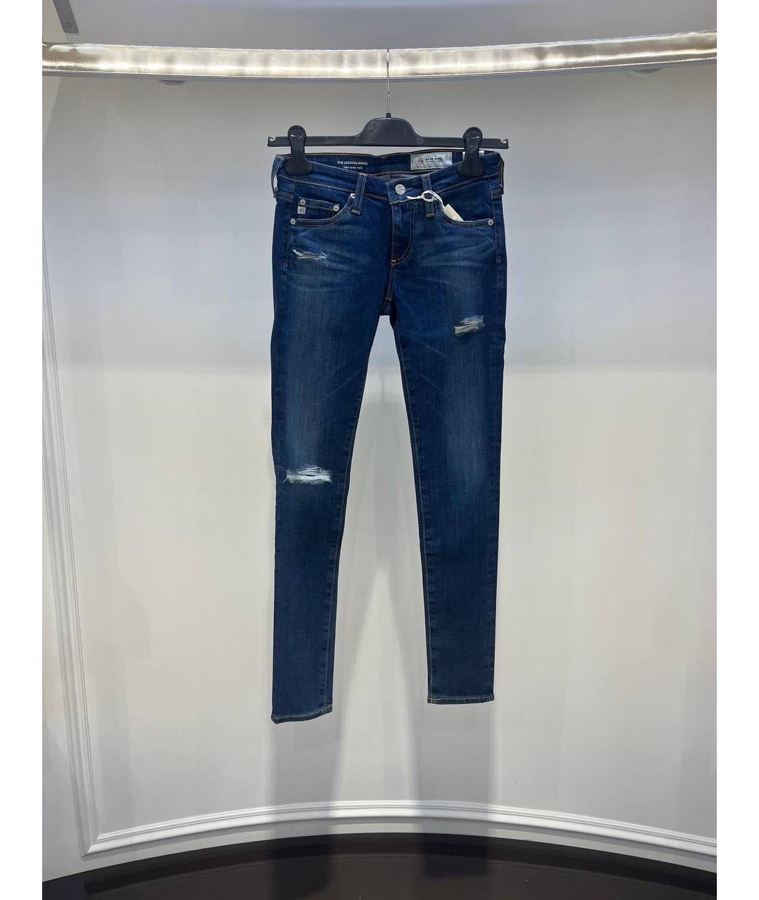 AG JEANS Синие джинсы слим, фото 4