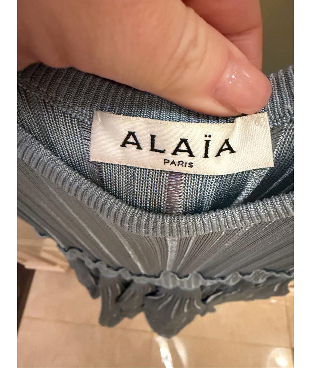 ALAIA Голубое вискозное повседневное платье, фото 3