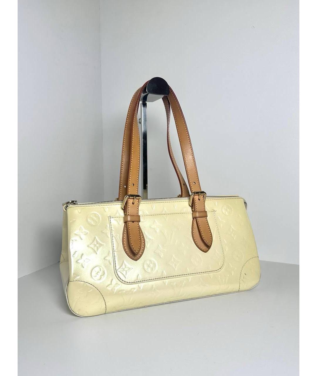 LOUIS VUITTON Бежевая сумка через плечо из лакированной кожи, фото 3