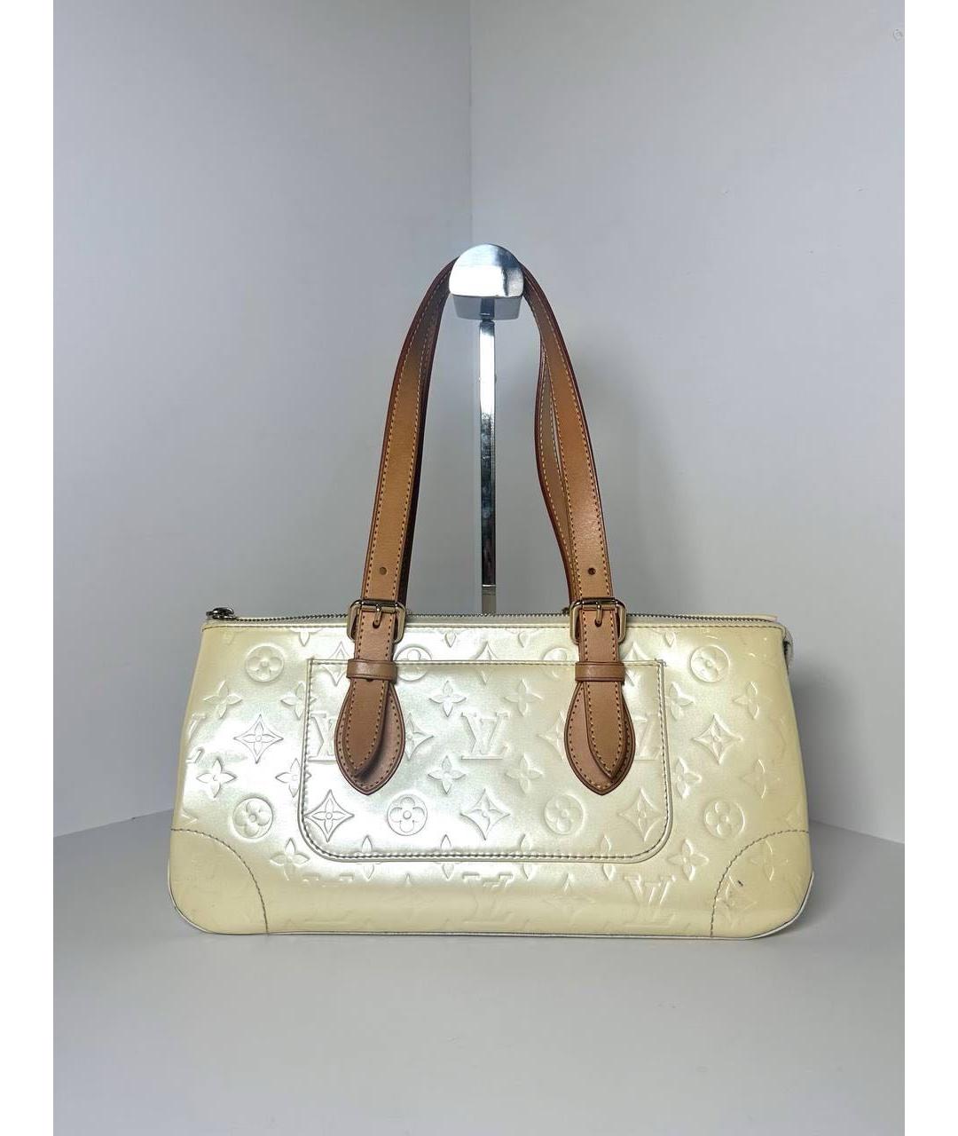 LOUIS VUITTON Бежевая сумка через плечо из лакированной кожи, фото 9