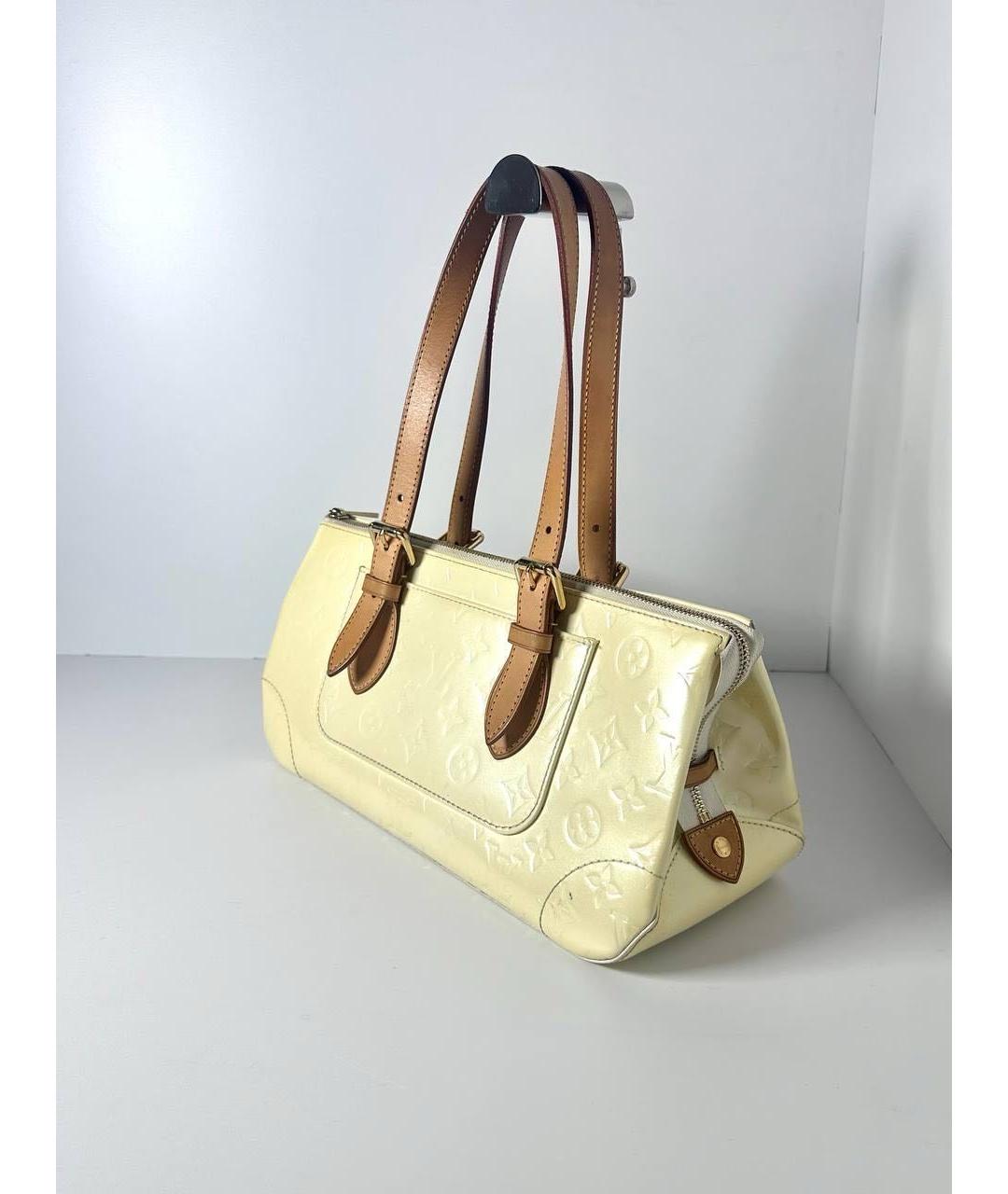 LOUIS VUITTON Бежевая сумка через плечо из лакированной кожи, фото 4