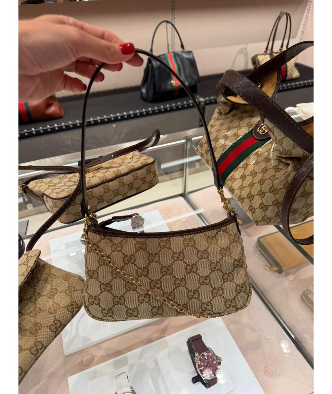 GUCCI Коричневая сумка с короткими ручками, фото 3