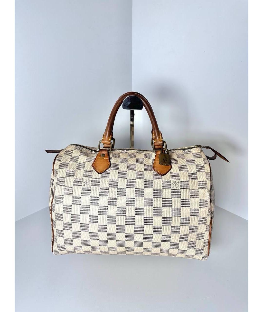 LOUIS VUITTON Белая кожаная сумка с короткими ручками, фото 9