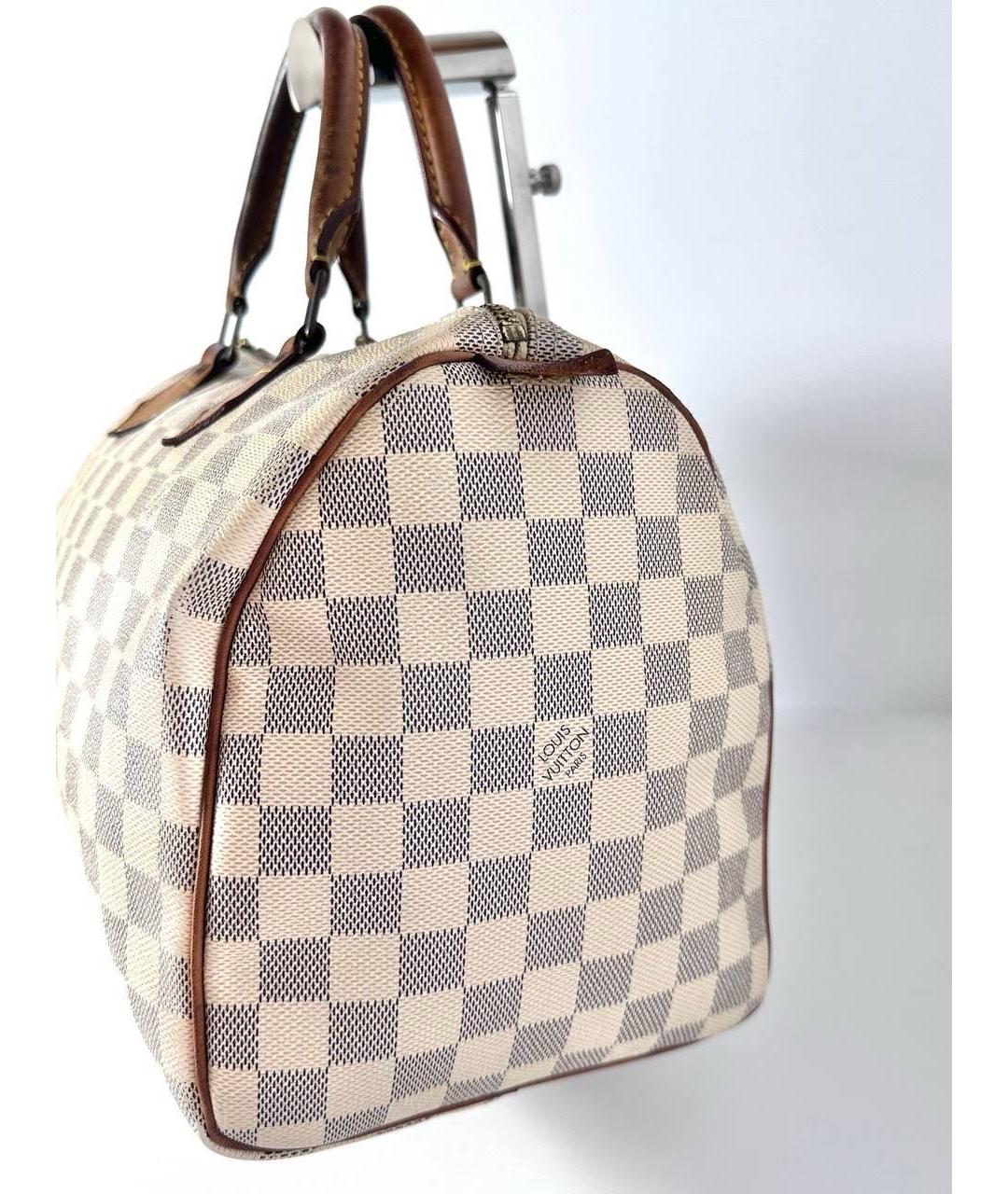 LOUIS VUITTON Белая кожаная сумка с короткими ручками, фото 6