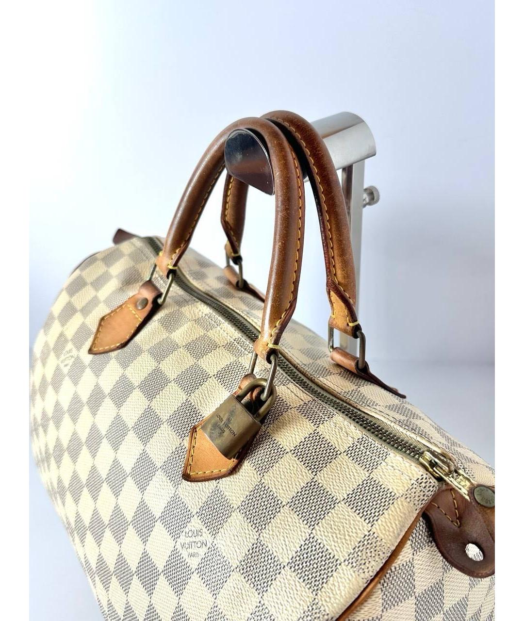 LOUIS VUITTON Белая кожаная сумка с короткими ручками, фото 3