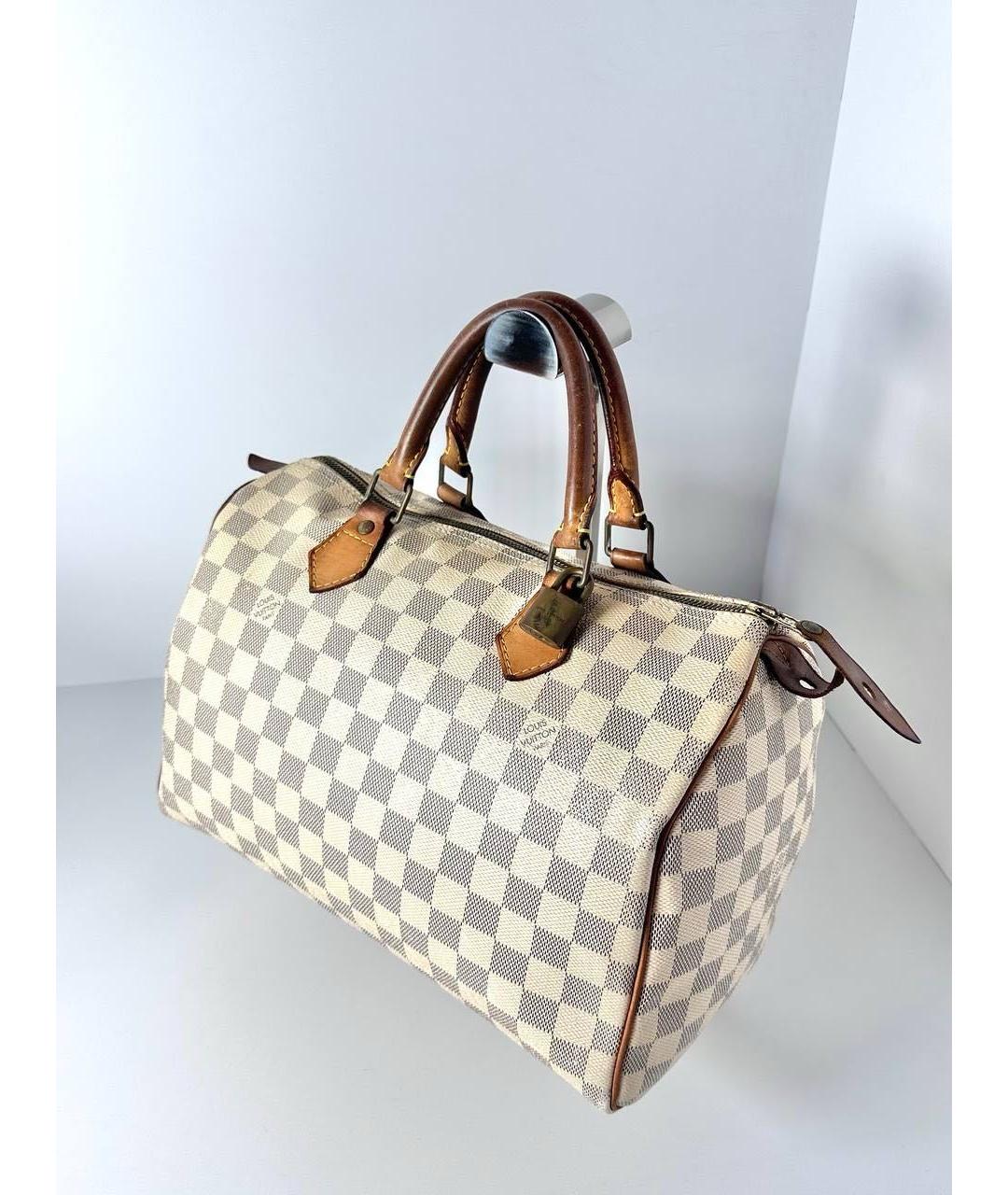 LOUIS VUITTON Белая кожаная сумка с короткими ручками, фото 2