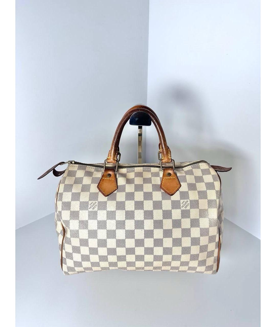 LOUIS VUITTON Белая кожаная сумка с короткими ручками, фото 4