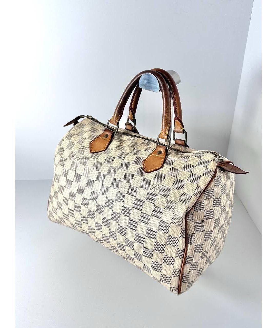 LOUIS VUITTON Белая кожаная сумка с короткими ручками, фото 5