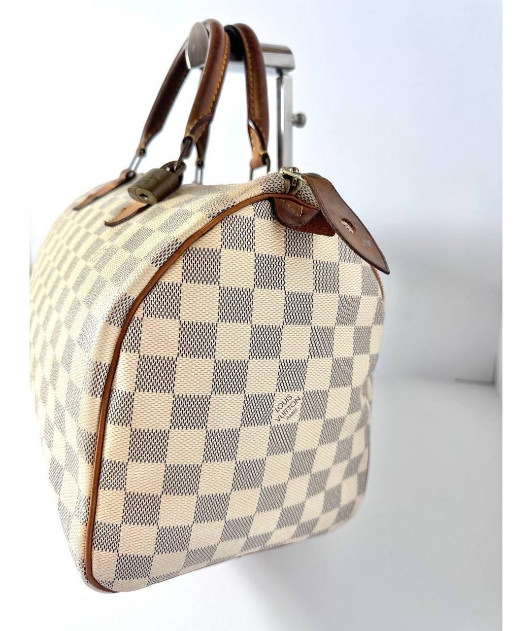 LOUIS VUITTON Белая кожаная сумка с короткими ручками, фото 7