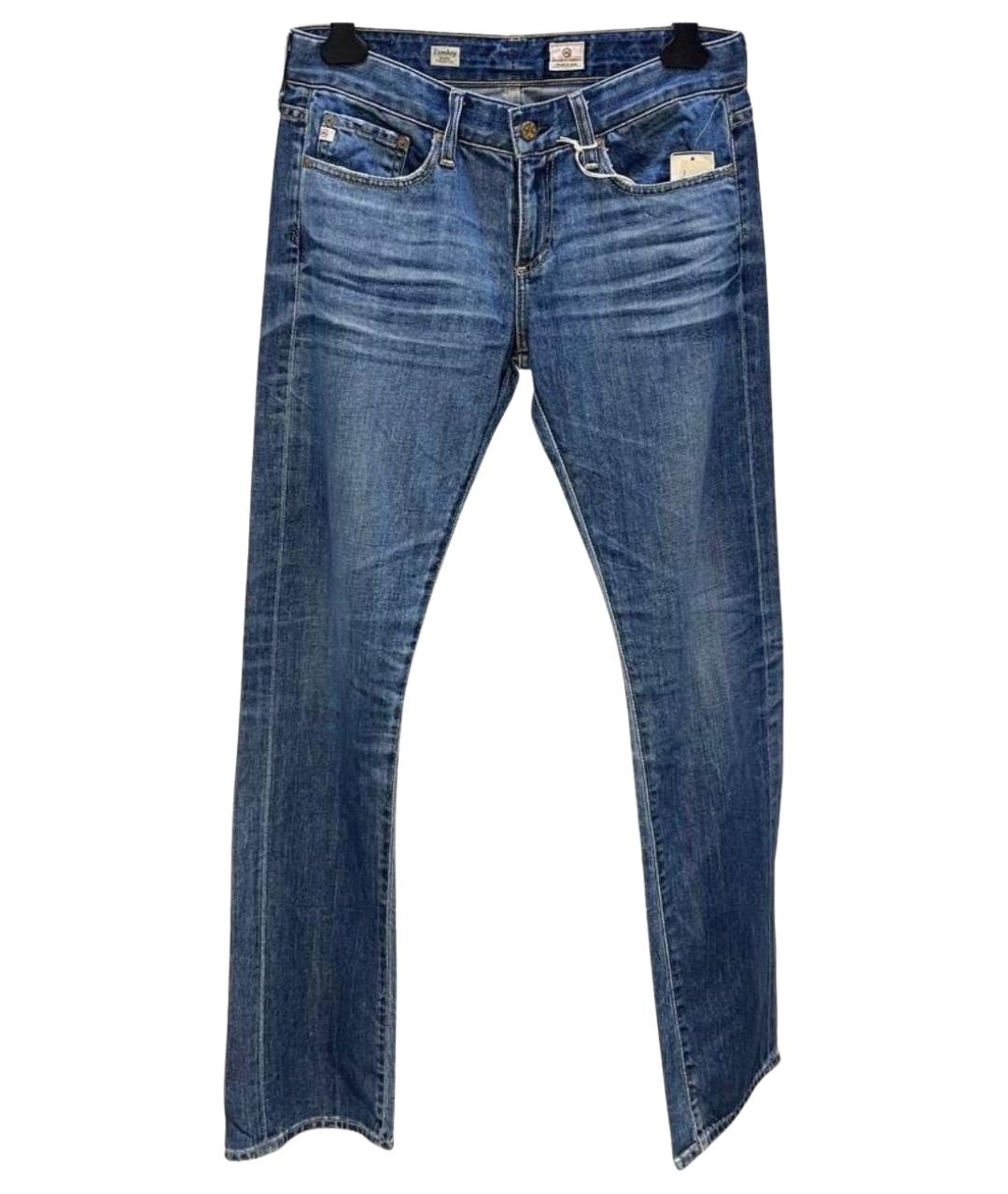 AG JEANS Синие прямые джинсы, фото 1