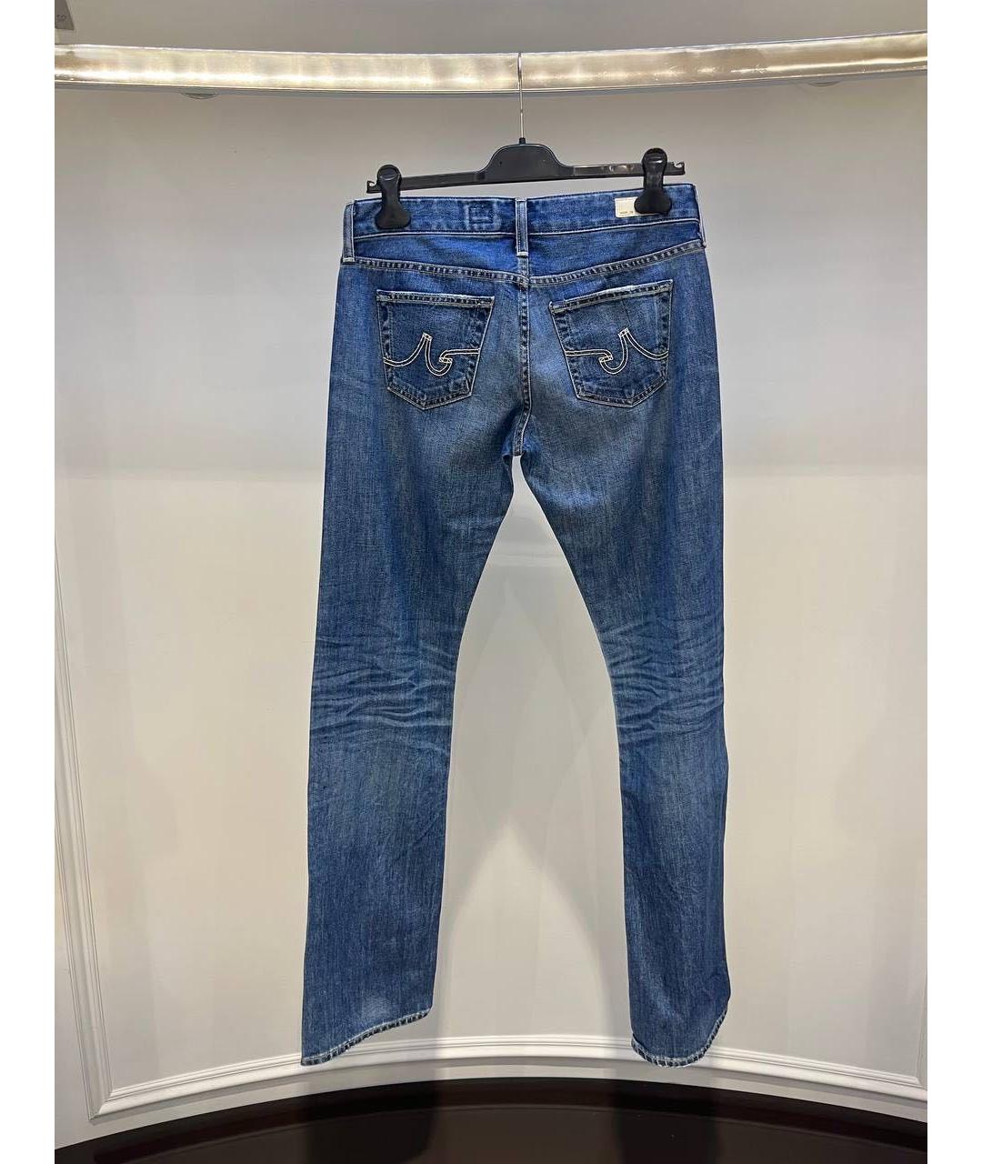 AG JEANS Синие прямые джинсы, фото 2
