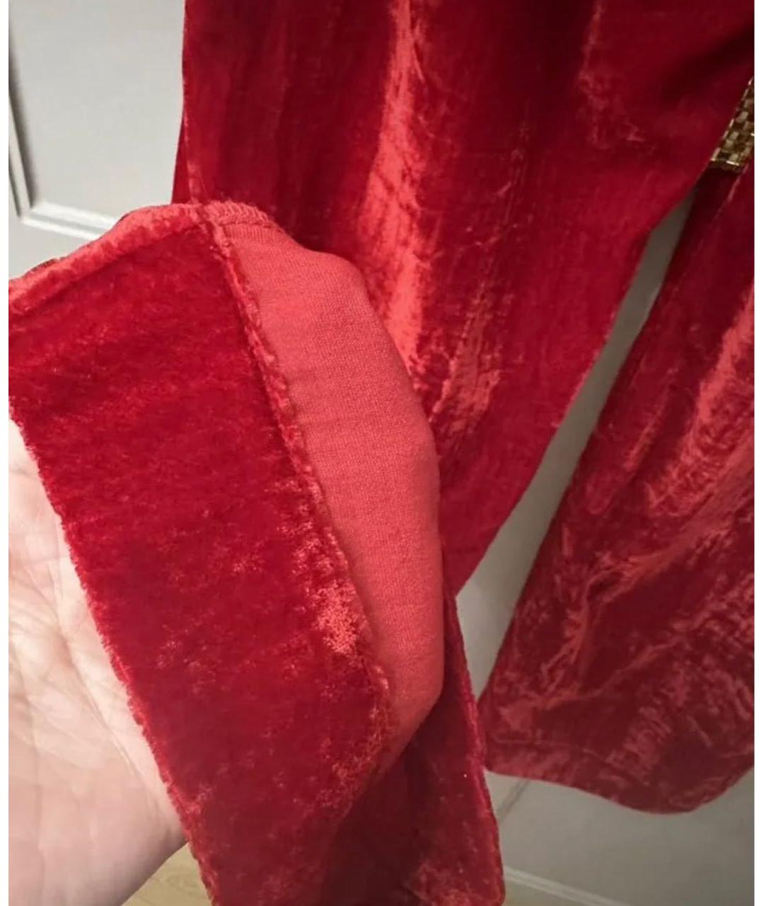 TOM FORD Красные бархатные прямые брюки, фото 5