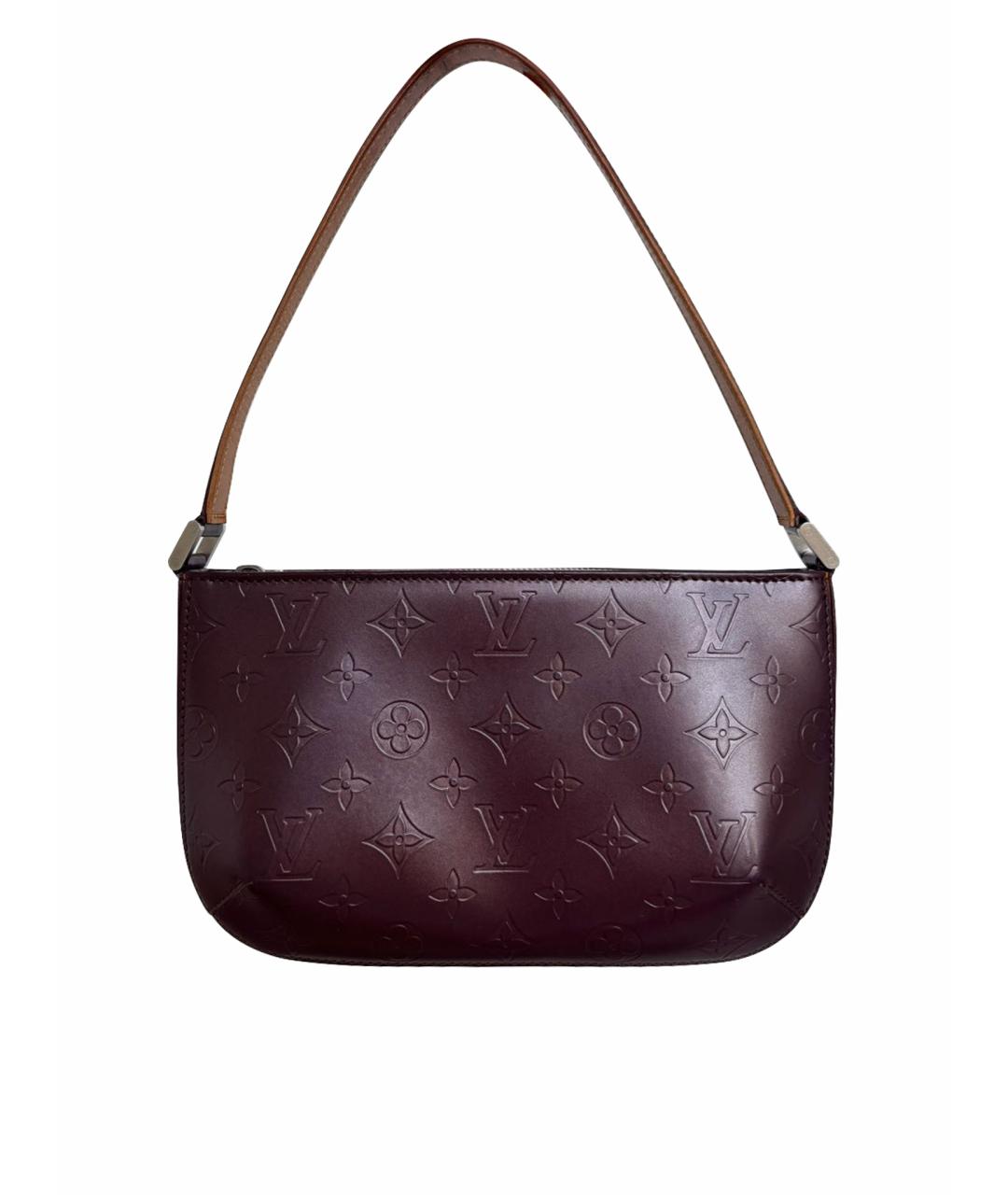 LOUIS VUITTON Бордовая кожаная сумка с короткими ручками, фото 1