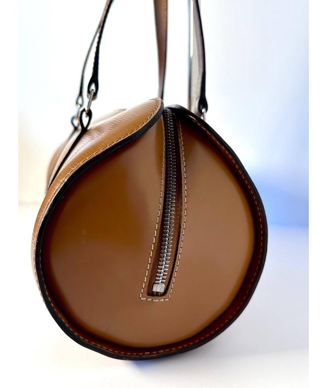 LOUIS VUITTON Коричневая кожаная сумка через плечо, фото 5