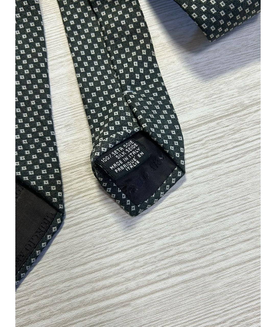 EMPORIO ARMANI Зеленый шелковый галстук, фото 4