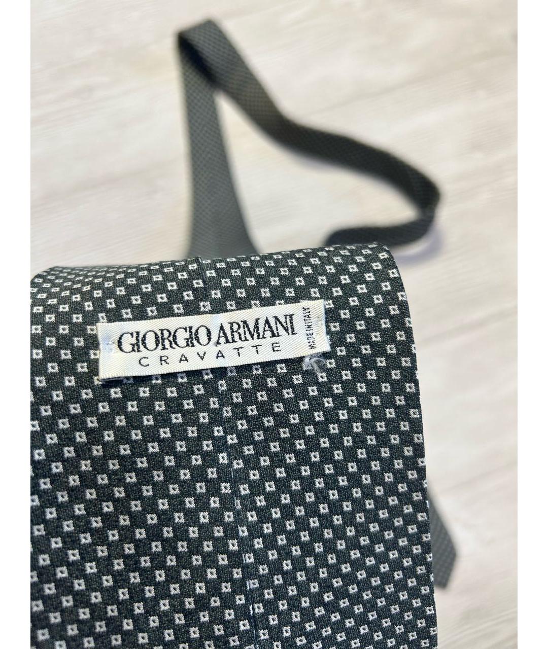 EMPORIO ARMANI Зеленый шелковый галстук, фото 3
