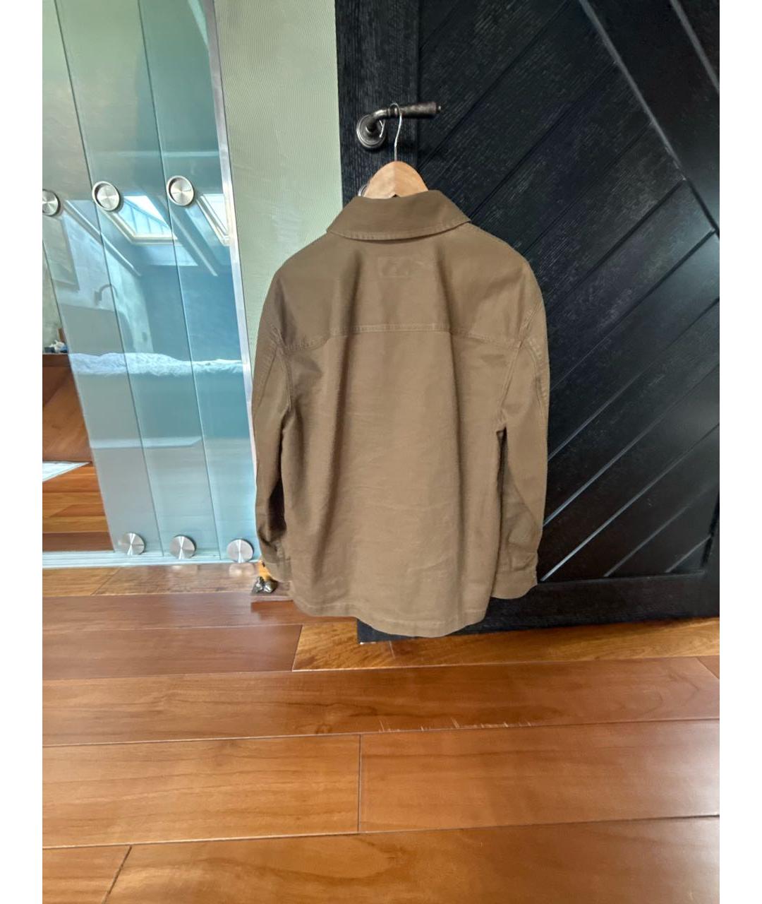 SAINT LAURENT Хаки хлопковая рубашка, фото 2