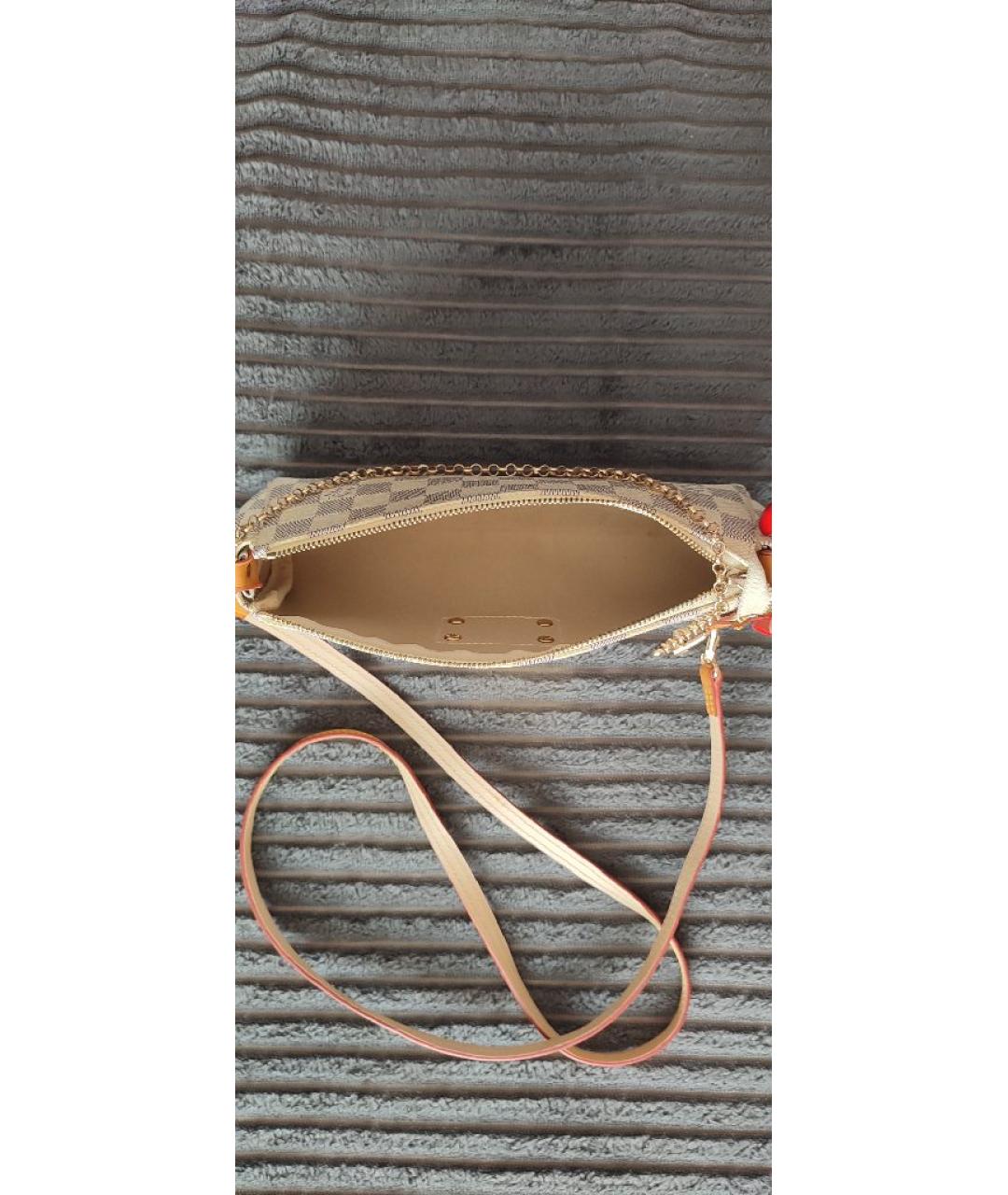 LOUIS VUITTON Бежевая кожаная сумка через плечо, фото 4