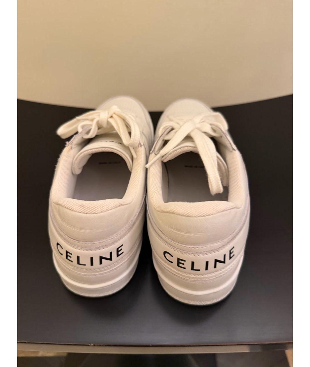 CELINE Белые кожаные кеды, фото 3