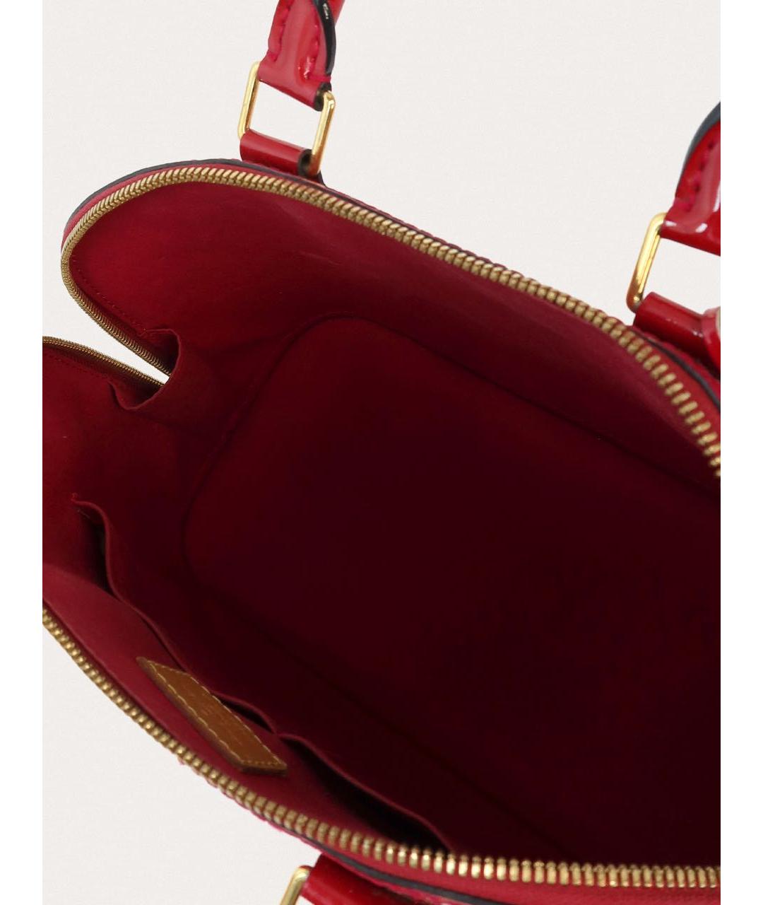LOUIS VUITTON Красная сумка с короткими ручками из лакированной кожи, фото 4