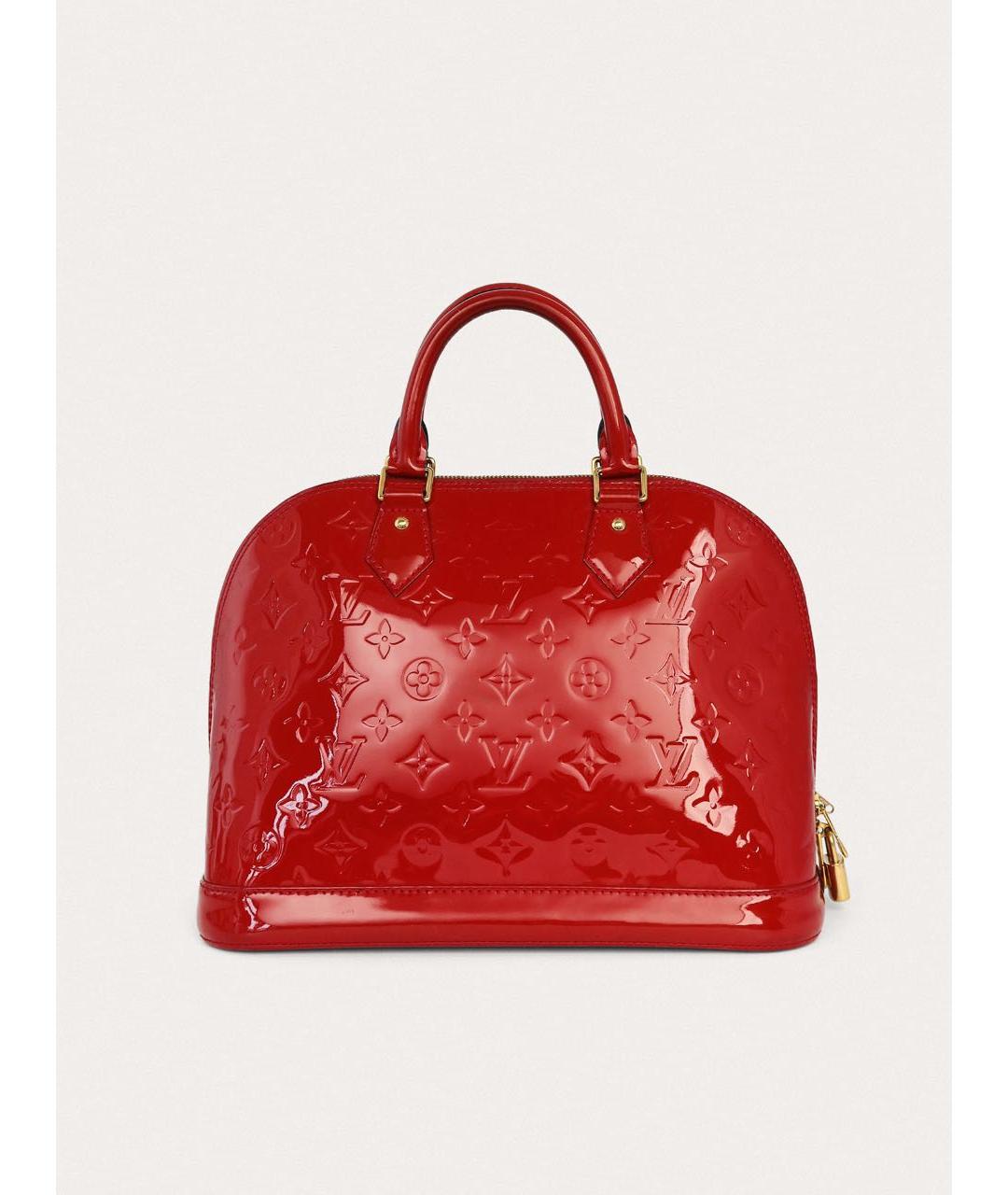 LOUIS VUITTON Красная сумка с короткими ручками из лакированной кожи, фото 3