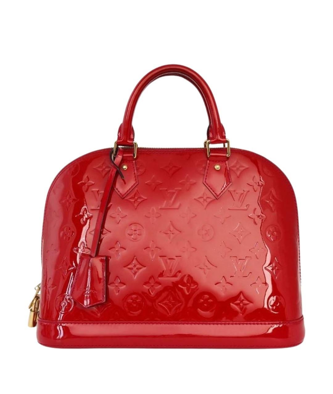 LOUIS VUITTON Красная сумка с короткими ручками из лакированной кожи, фото 1